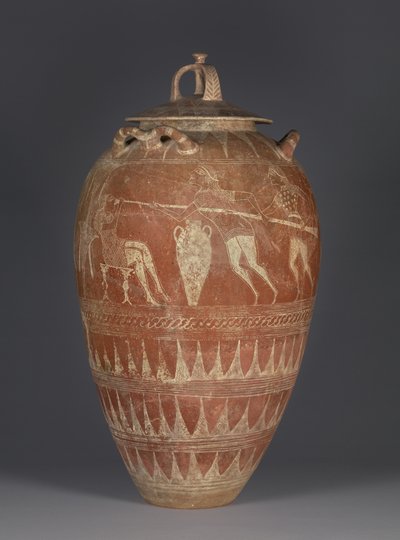 Etruskische pithos met de verblinding van Polyphemos, 650-25 v.Chr. door Etruscan